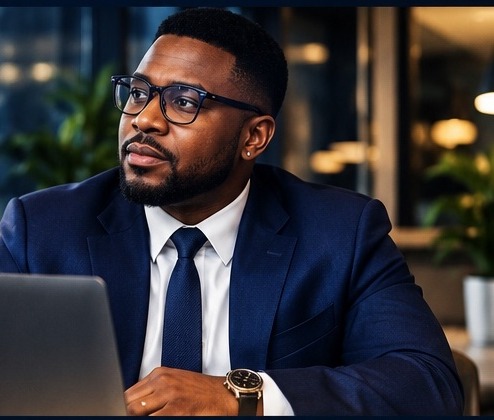 Temmy Consulting — consultant working focused at a laptop